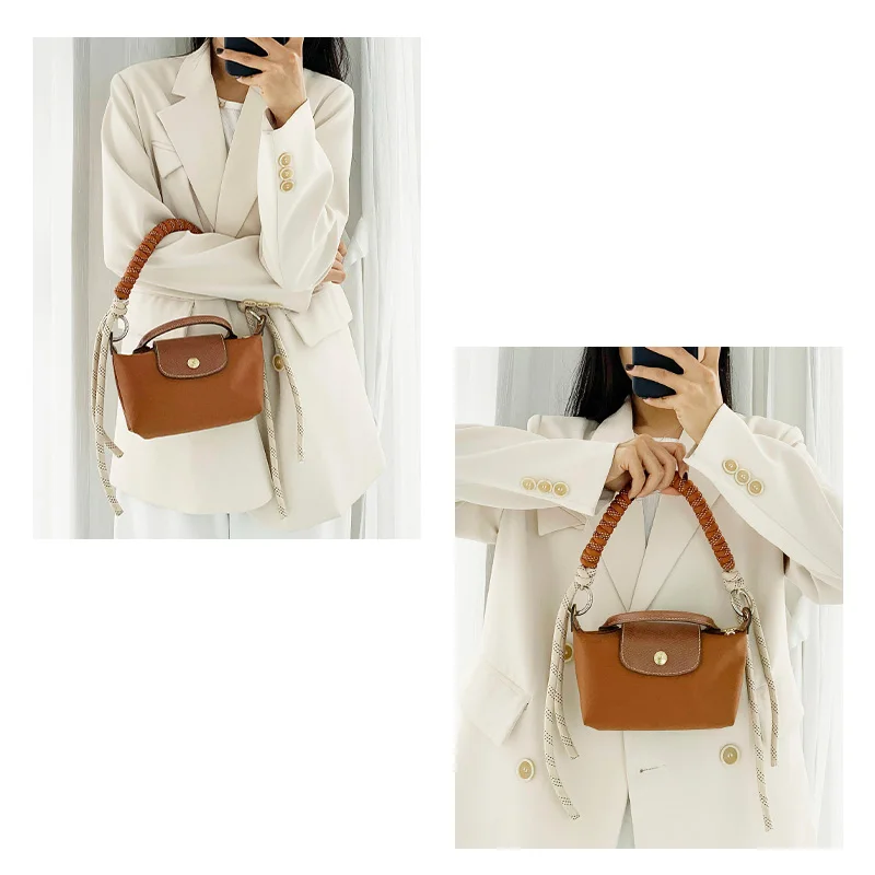 Longshan Mini Bag Braided Belt Reconstruction Bag Portable Shoulder Bag Accessories Short Belt Bag Accessories