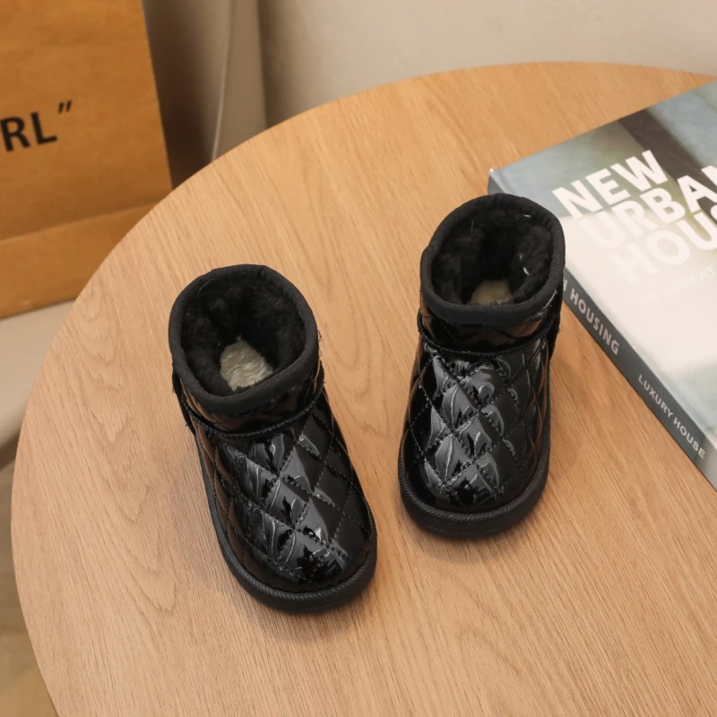 Black Cotton Winter Boots for Kids