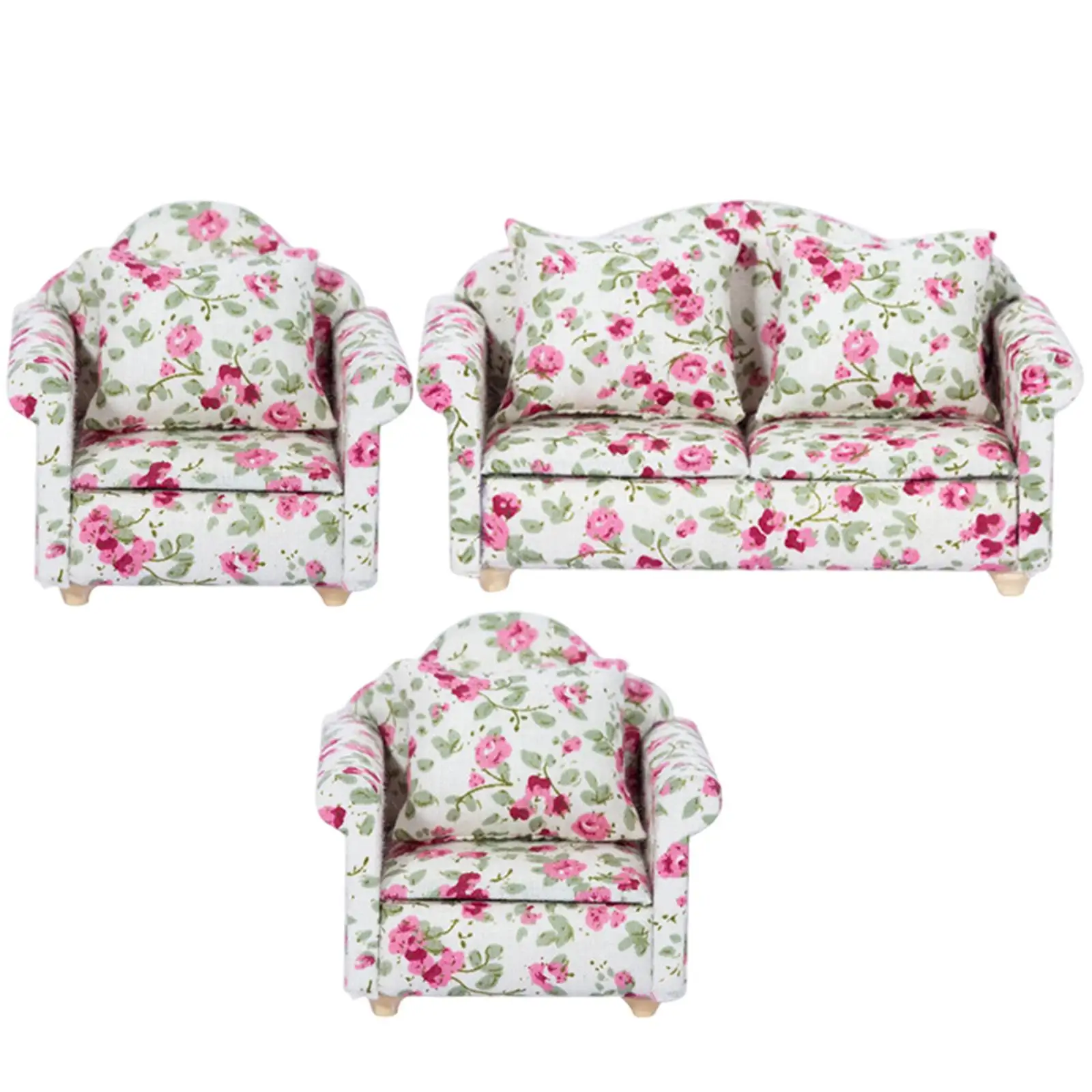 

1/12 Dollhouse Sofa Set Dollhouse Furniture Miniature Couch for Living Room