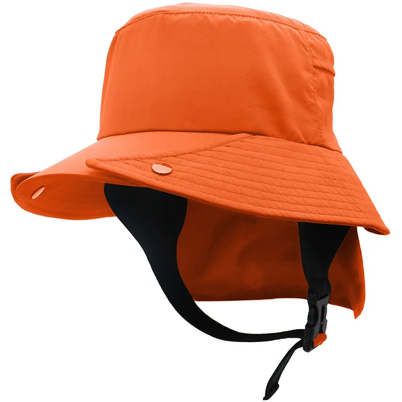 UPF50+ men sun hat large eaves surf cap detachable fisherman hat summer uv-proof fisherman sunscreen surfing wind-proof cap