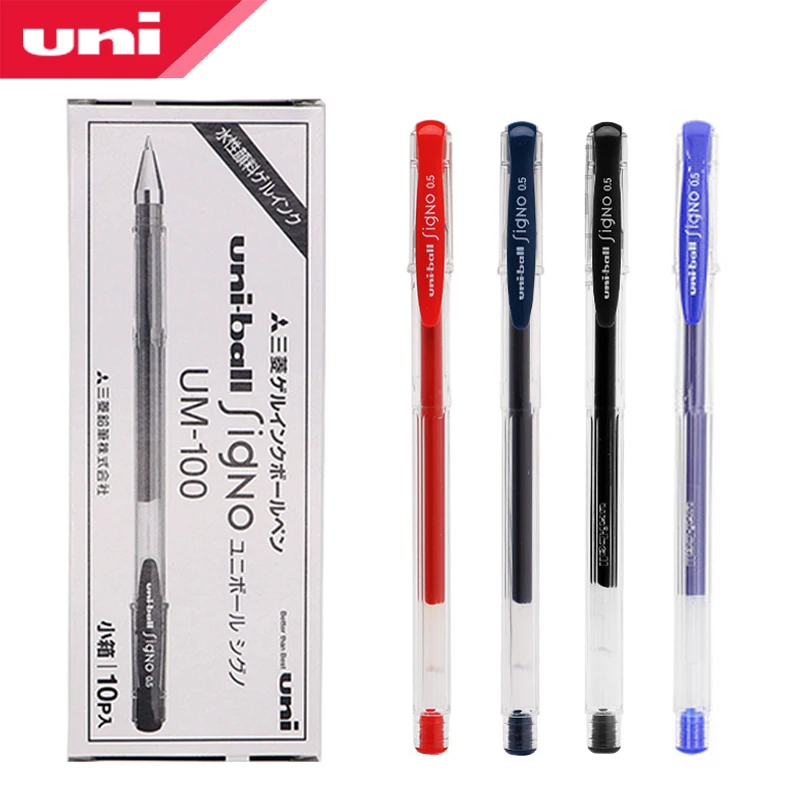 3/6/10 Pcs UNI Gel Pen UM-100 Bullet Tip 0.5mm Uni-ball Student Writing Water Pen Office Accessories Kawaii School Supplies