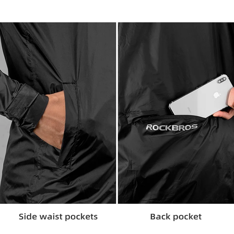 ROCKBROS Giacca Impermeabile Uomo Donna, Giacca Antipioggia Traspirante, Antivento e Leggera, Adatto per Ciclismo Escursione Trekking Outdoor