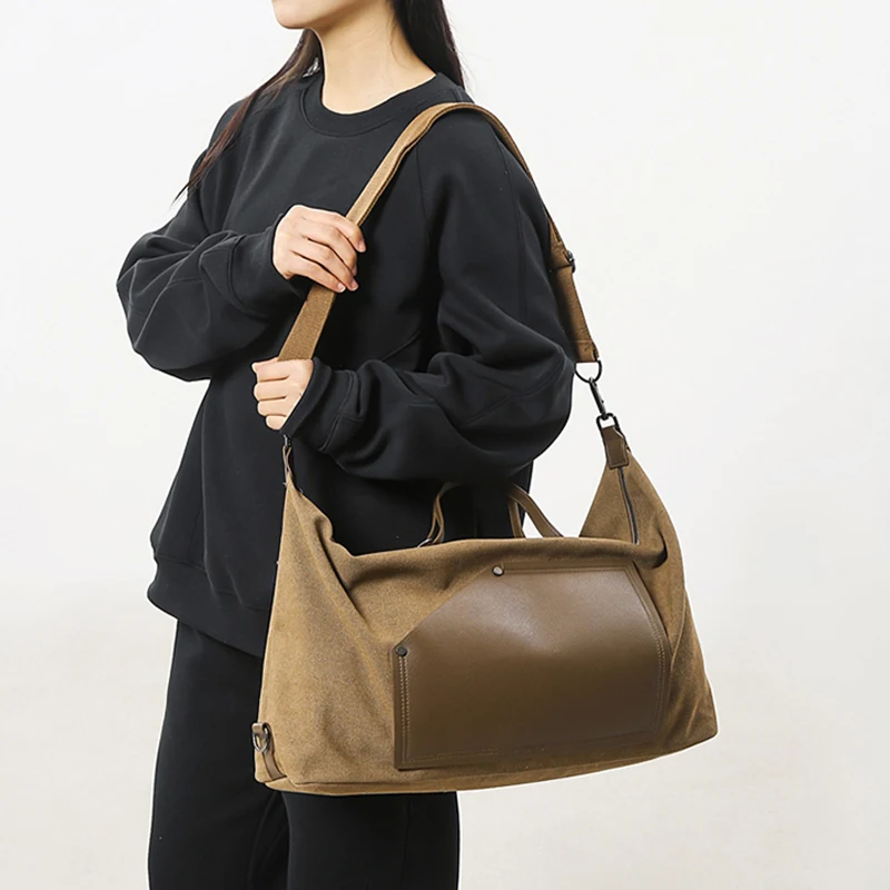 Borsa da Viaggio Unisex, Borsa Capiente per Viaggi, Yoga ed Esercizio, in Tela Impermeabile, Borsa a Tracolla per Fitness - immagine 3