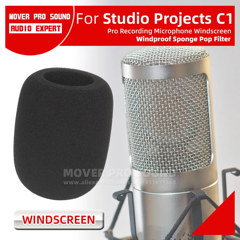 

For SP Studio Projects C1 C 1 797 Pop Filter Mic Windproof Sponge Shield Audio Microphone Windshield Mike Cover Windscreen Foam