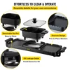 VEVOR 2in1 Electric BBQ Pan Grill Hot Pot 2400W Multifunction Home Portable Smokeless Nonstick Detachable Hot Pot Barbecue Plate 6