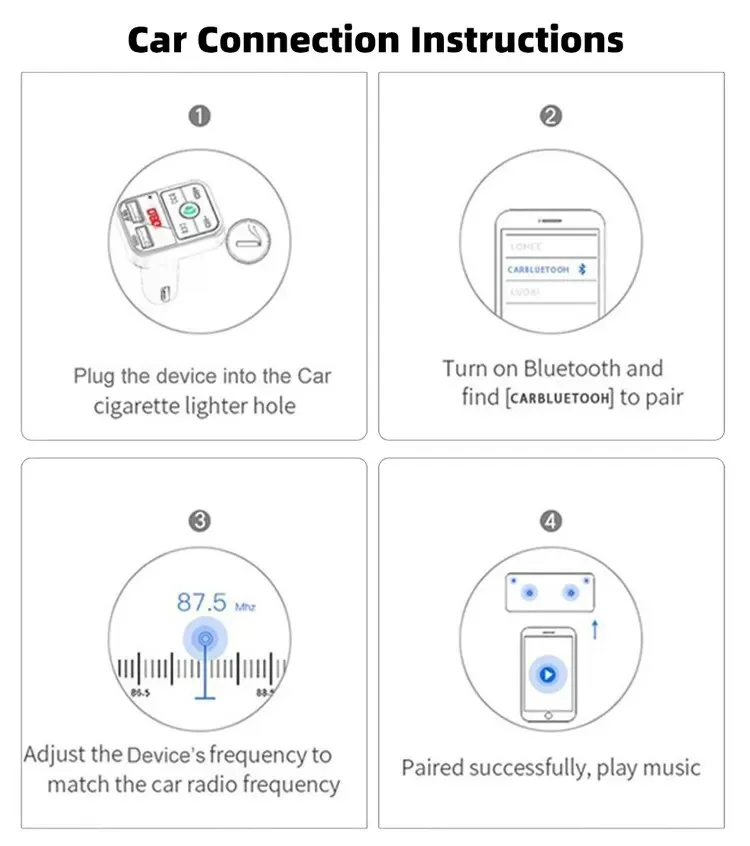 Bluetooth 5.0 Car Charger Dual USB Car Kit FM Transmitter Audio MP3 Player autoradio Handsfree 3.1A 12-24V For iPhone ForSamsung fm transmitter car mp3 player