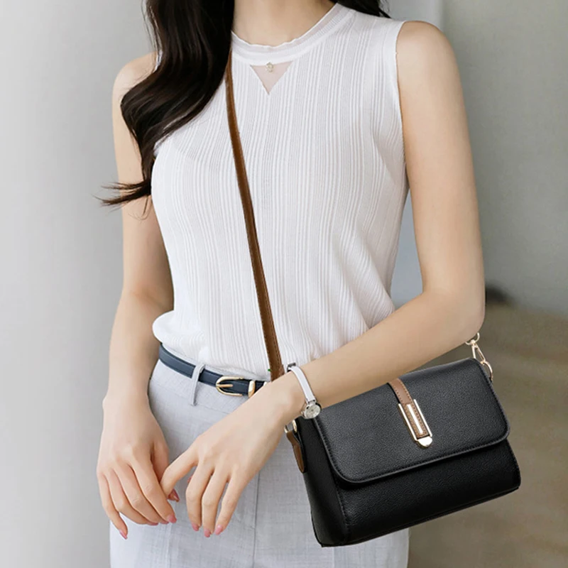 Fashion Crossbody Bag PU Leather Messenger Bag Versatile Sling Shoulder Women's Bag Small Handbags Sac A Main Femme Bolsas