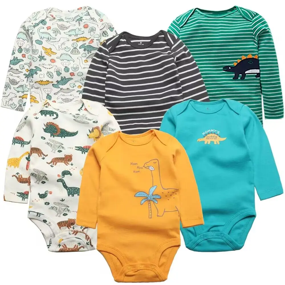 Baby Bodysuit 6 PCS/Lot Baby Boys Girls Long Sleeve 100% Cotton Newborn Body Bebe Jumpsuit Clothing Kids Costume