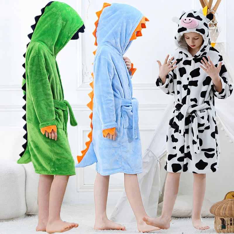Kids Bathrobe Halloween Dinosaur