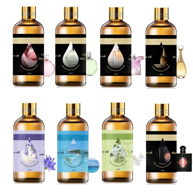 

100ml/500ml Fruit Flower Aroma Fragrance Essential Oil for Candle Making Strawberry Peach rose Passion Musk Coconut with Dropper