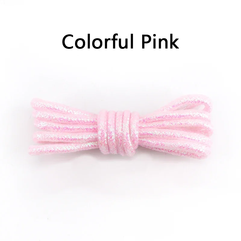 Vibrant Glitter Round Shoelaces for Trendy Sneakers and Leather Shoes