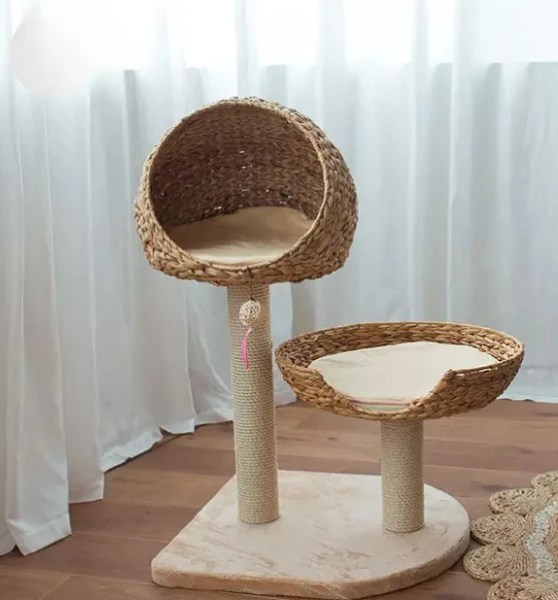 

High Quality Cat Climbing Frame Tower Banana leaf Straw Scratcher House Cat Tree Villa