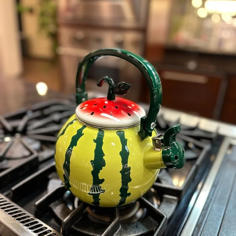 Whistling Tea Kettle,Strawberry Fruit Decor Teapot Water Kettle Cute Kitchen Accessories Teteras (2.3 Quart, Strawberry)