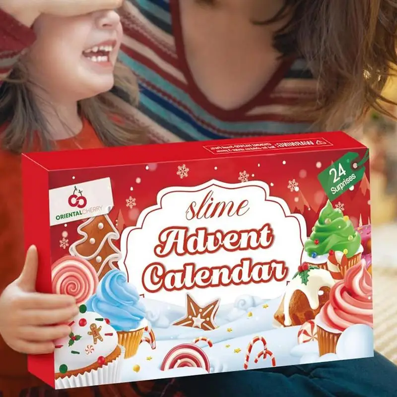 Calendario de cuenta regresiva de Navidad, Kit de 24 días de Slime