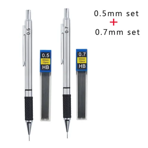 Metal Mechanical Pencil Set with Pencil Grip, Leads Art Drawing Student Office Supplies 0.5/0.7/0.9/2.0mm Automatic Pencil - Image 15
