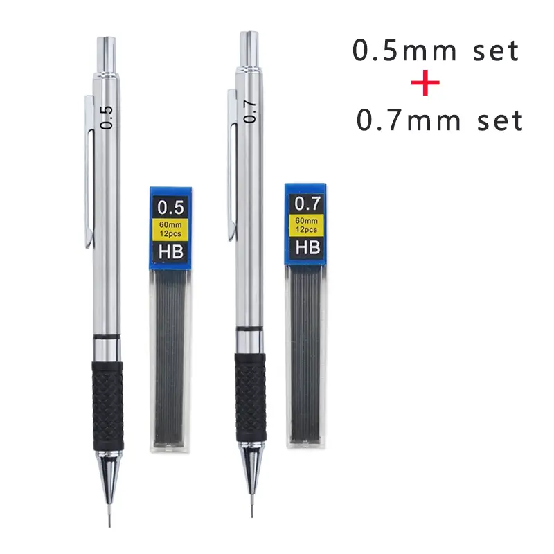 Metal Mechanical Pencil Set with Pencil Grip, Leads Art Drawing Student Office Supplies 0.5/0.7/0.9/2.0mm Automatic Pencil - Image 15