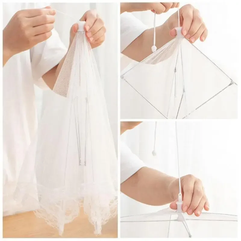 Foldable Food Mesh Cover Fly Anti Mosquito Pop-Up Food Cover Umbrella Meal Vegetable Fruit Breathable Kitchen Accessories