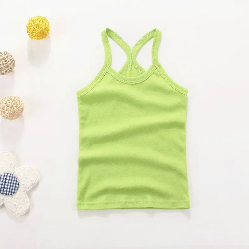 2-11Y Girls Casual Vest Children Summer Clothing Kids Baby Boy Sleeveless Tops Solid Color T-shirt Tees Outfit Toddler Girl Top 4