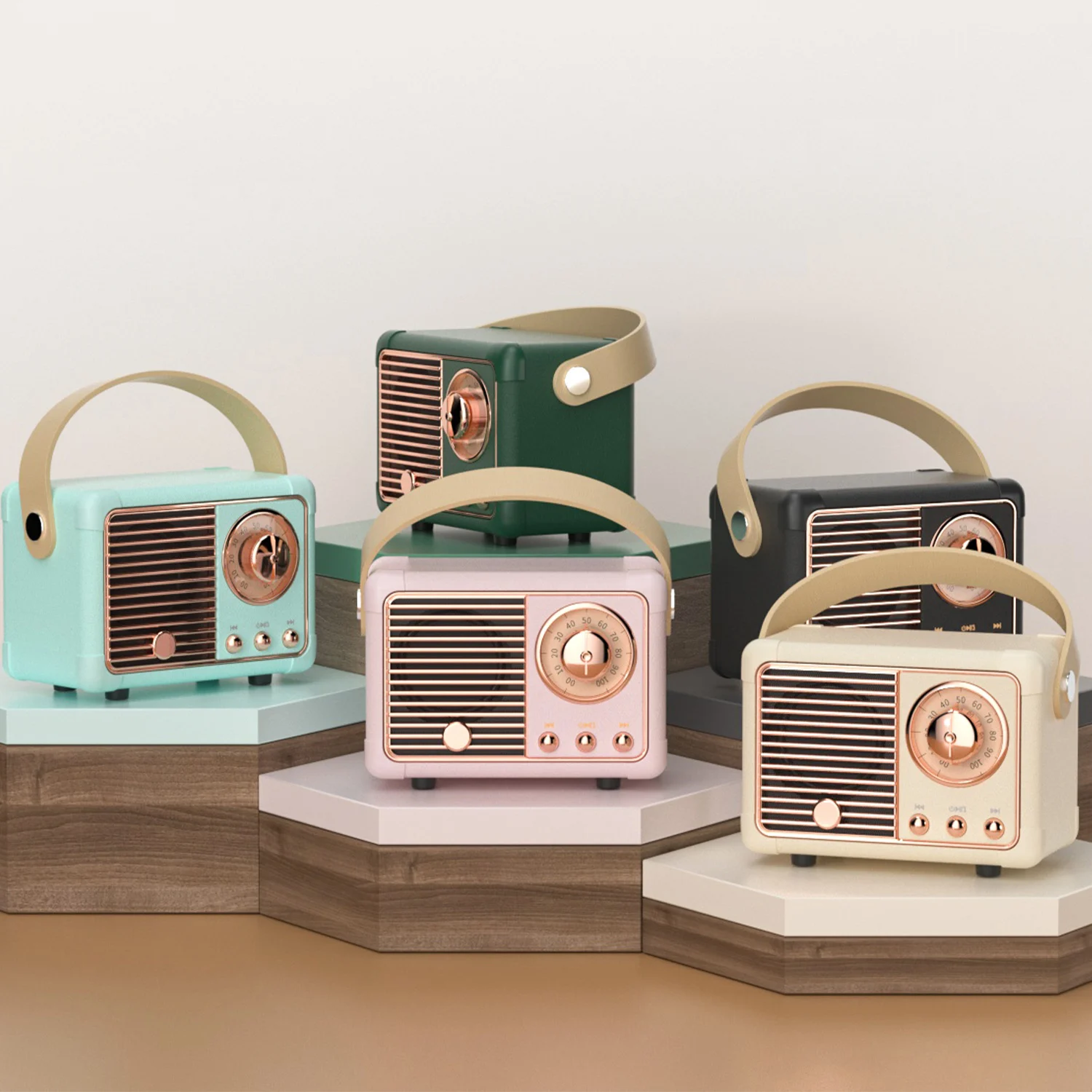 Mini Retro Desk Decor Bluetooth Speaker Wireless USB Charging Subwoofer Bluetooth Speaker Portable Desktop Kawaii Decoration