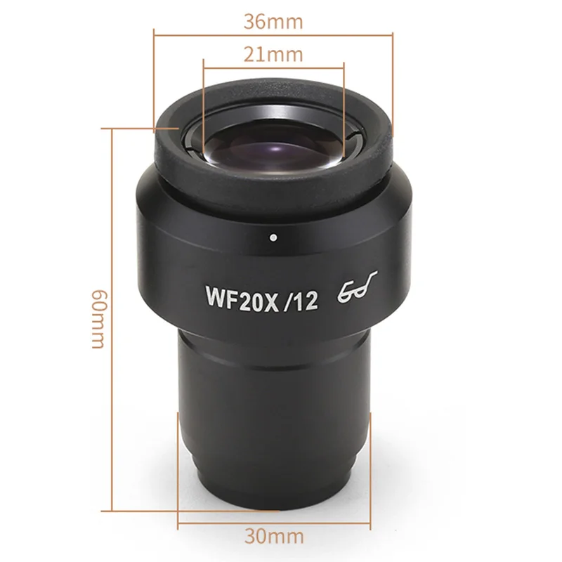 High Eye Point Adjustable Plan WF20X/12mm Eyepiece Stereo Microscope 20x 30mm Interface Large field of view 12mm Optical Lens