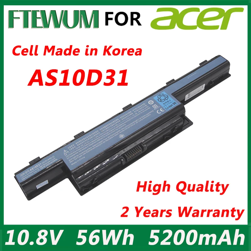 

Laptop Battery AS10D31 52Wh 10.8V For Acer Aspire V3 4741 5741G 5551G 5552G 5560G 5750G AS10D41 AS10D51 AS10G3E AS10D61 AS10D81