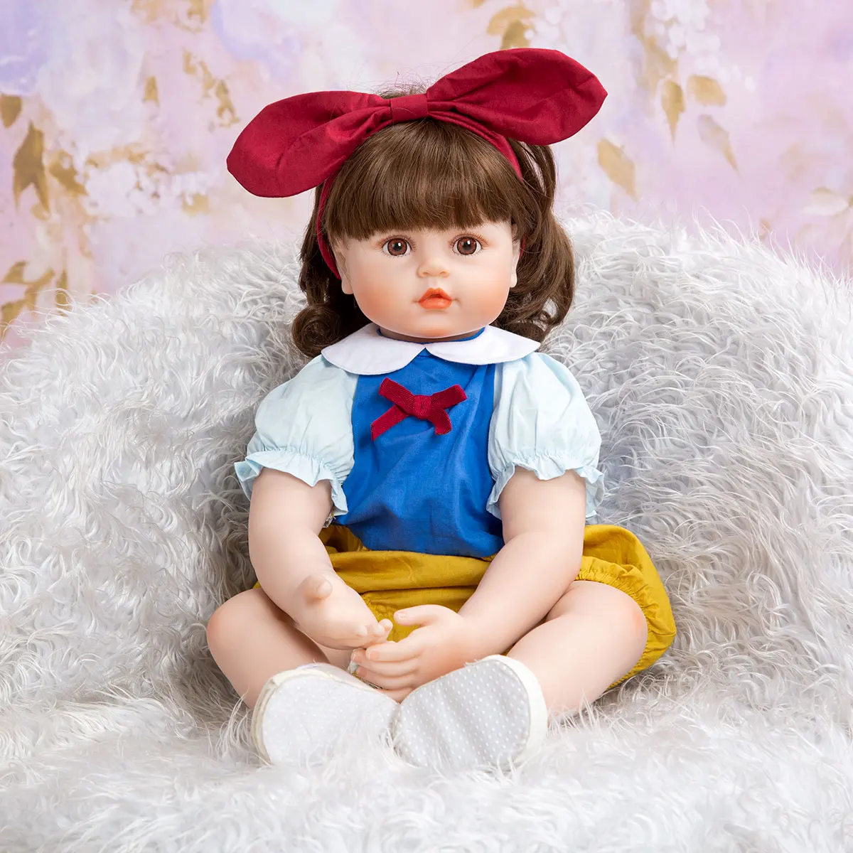 Bebes doll with 60 CM Cloth Body Stuffed Doll Newborn Fashion Toddler Princess Menina Toy DIY Curls Hair