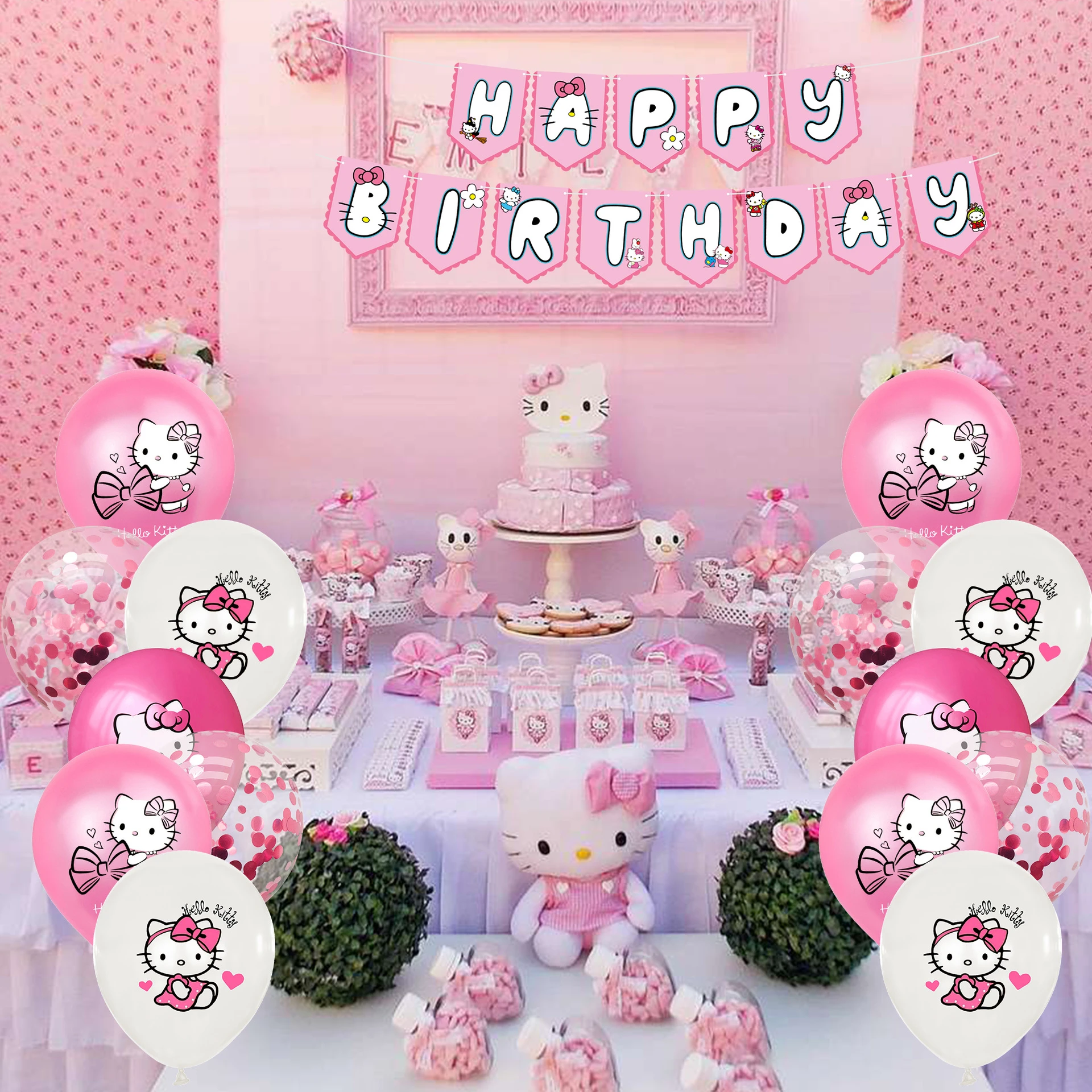 Decoration Party Birthday Hello Kitty Princess - Cute Cartoon Princess Girl  - Aliexpress