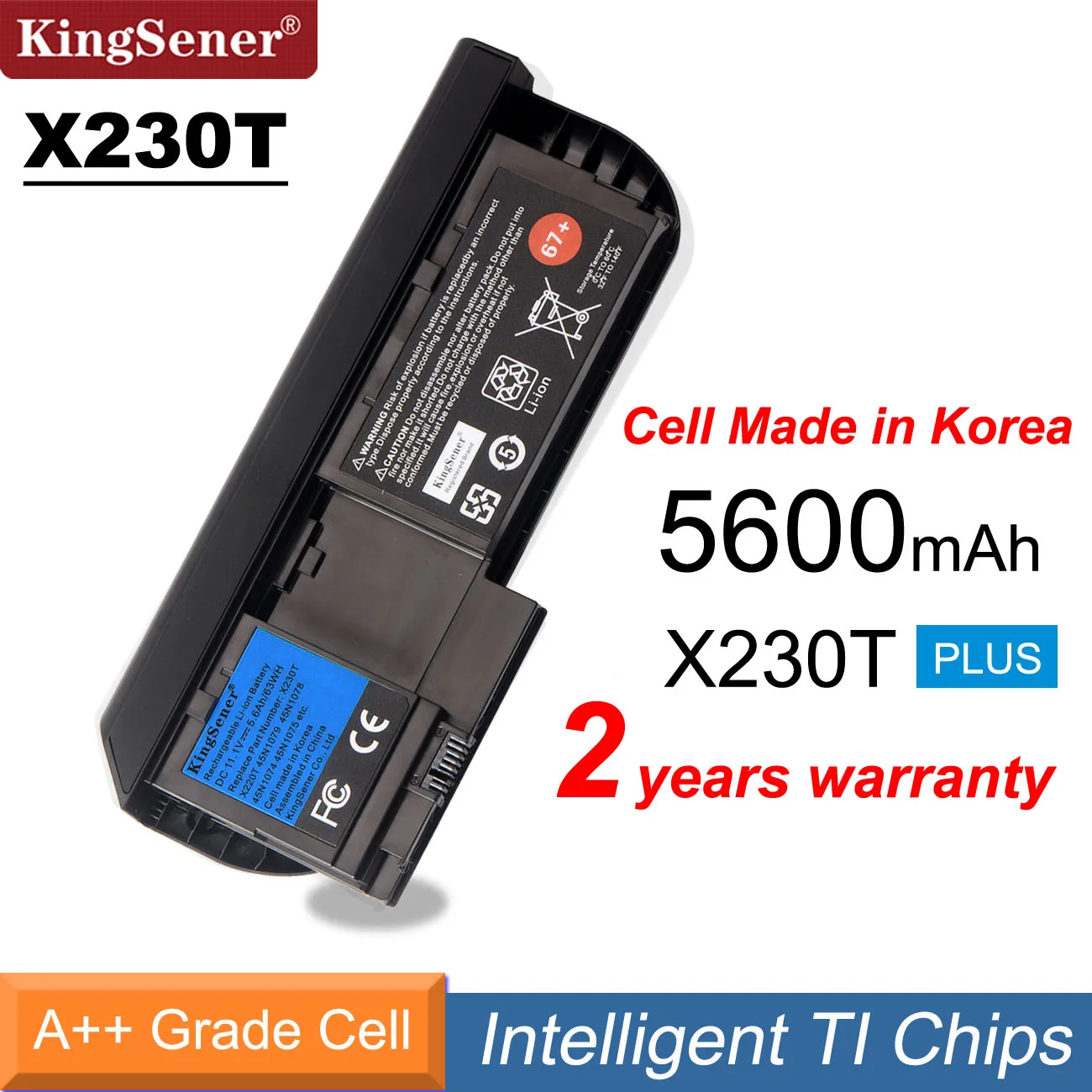 Bateria do Tablet Lenovo Thinkpad X230t 45n1078 45n1079 45n1075 45n1077 45n1074 67 Mais 11.1v 5600mah Korea Cell Kingsener-x230t