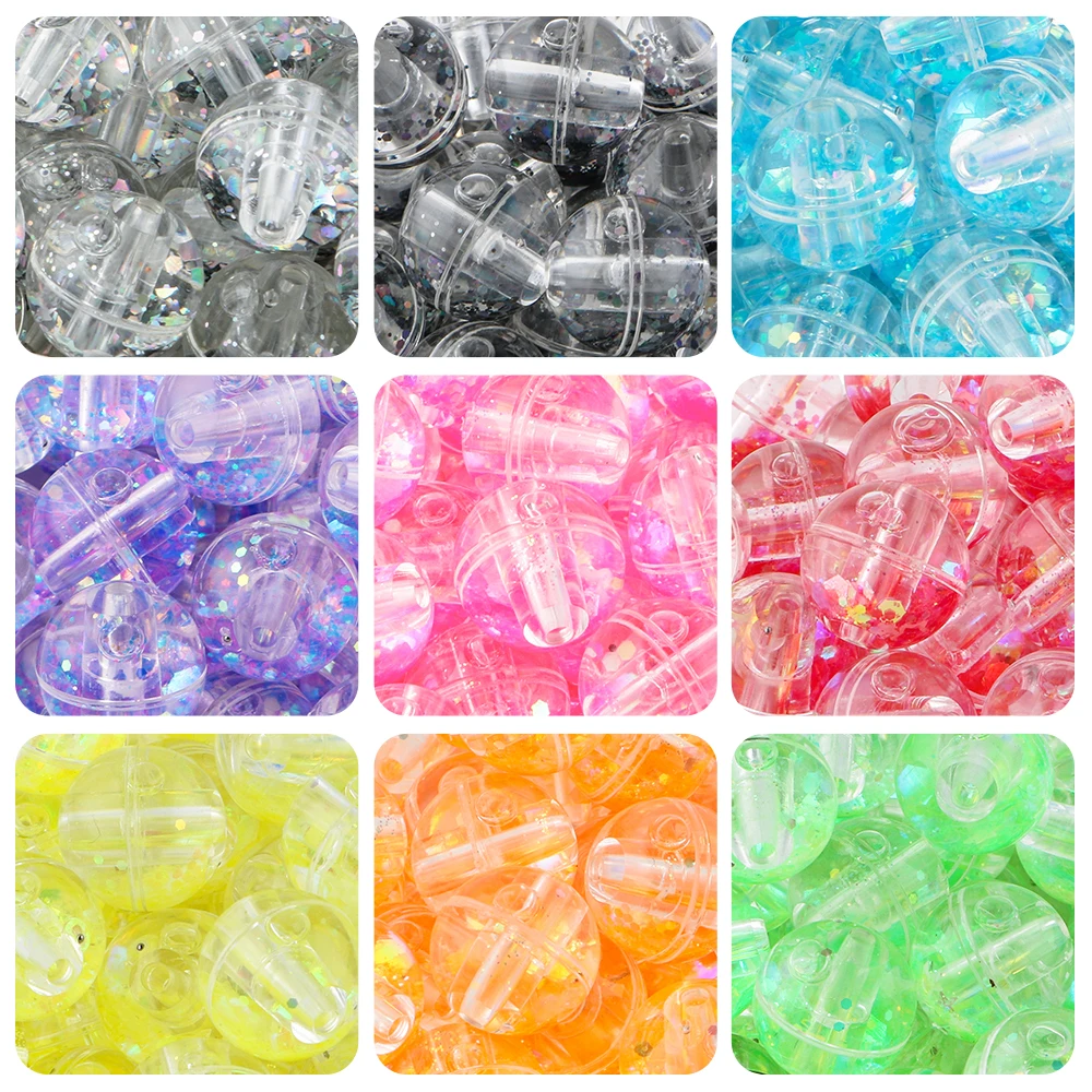 

Kovict 18mm Oil Liquid Beads Quicksand Water Core Rounds Acrylic Beads For Jewelry Making DIY Necklace Bracelet Pen Accessories
