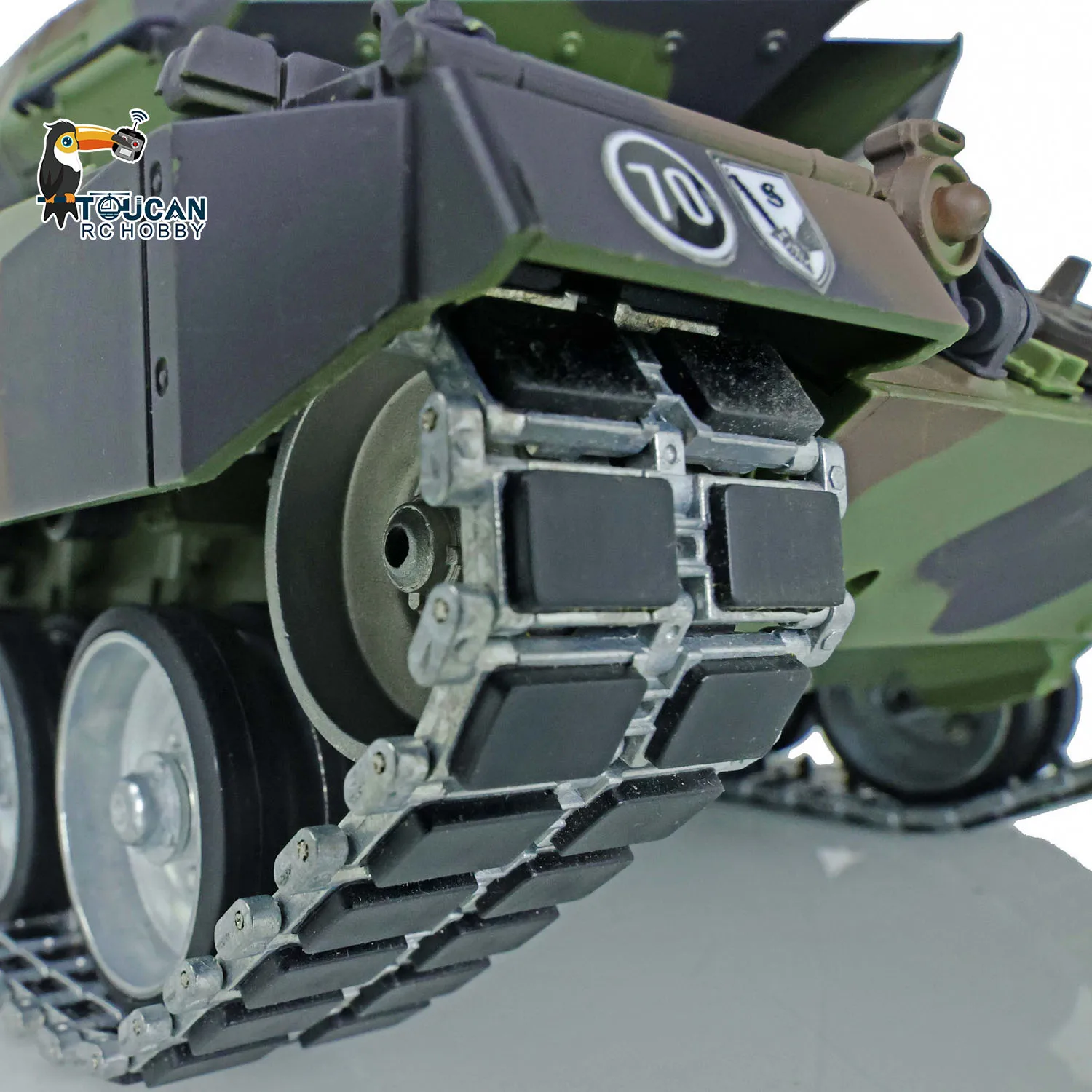 투칸 제어 장난감 1/16 Heng Long 7.0 Leopard2A6 RC 탱크 3889 배럴 리코일 금속 트랙 고무 포함 RTR 자동차 TH17593-SMT8