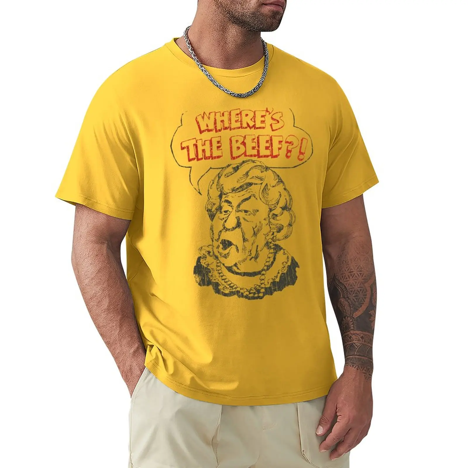 

Where's The Beef 1984 T-Shirt funnys aesthetic clothes blanks men workout shirt