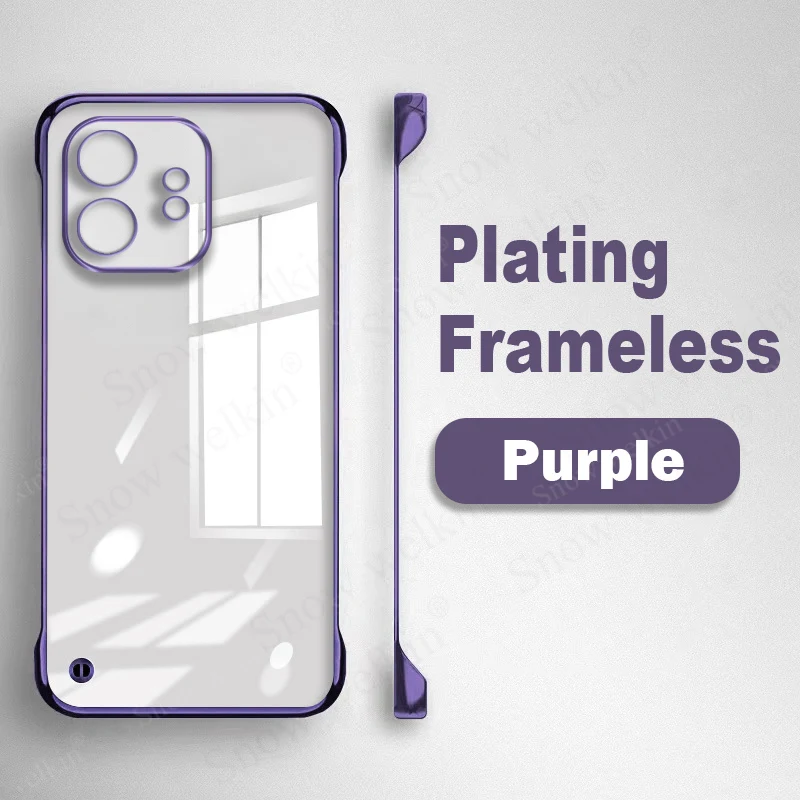 Sleek Frameless Clear Transparent Plastic Hard Phone Case