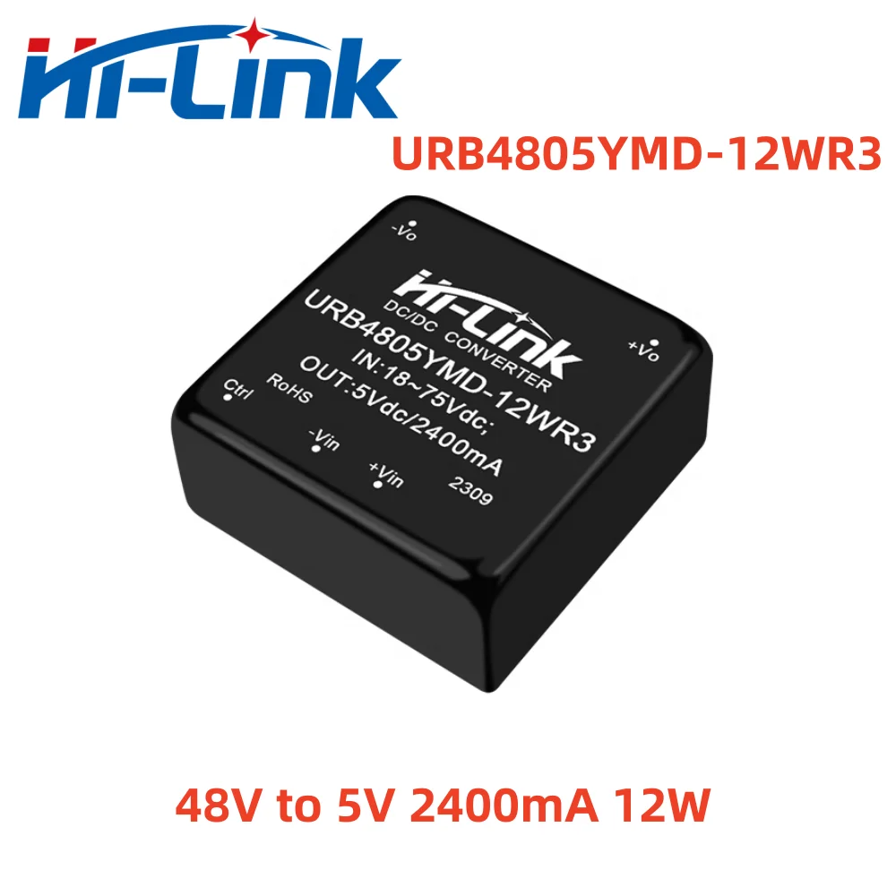 Hilink DC to DC transformer 48V to 5V 12V 12W power supply module URB4805YMD-12WR3 URB4812YMD-12WR3 isolation