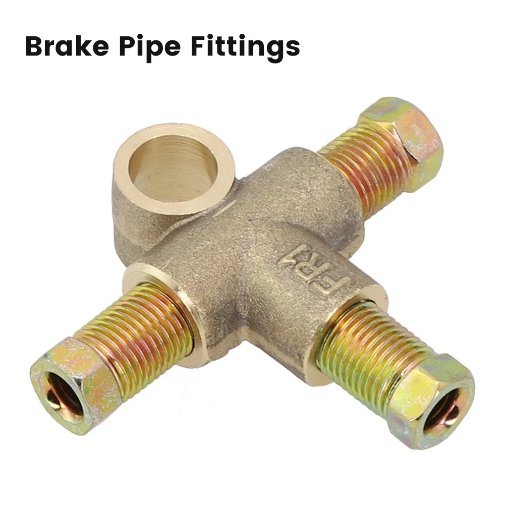 Brake Pipe Fittings Kits UNF 24 TPI 3/16 Pipe With 3 Male Nuts 3 Way Accessories Equipment Long Union