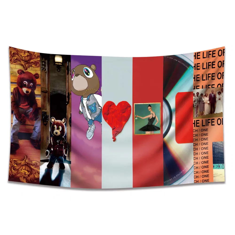 Kanyes West Rock Rapper Hang Cloth Tapestry Banners And Flags Bar Or Room Wall Decoration
