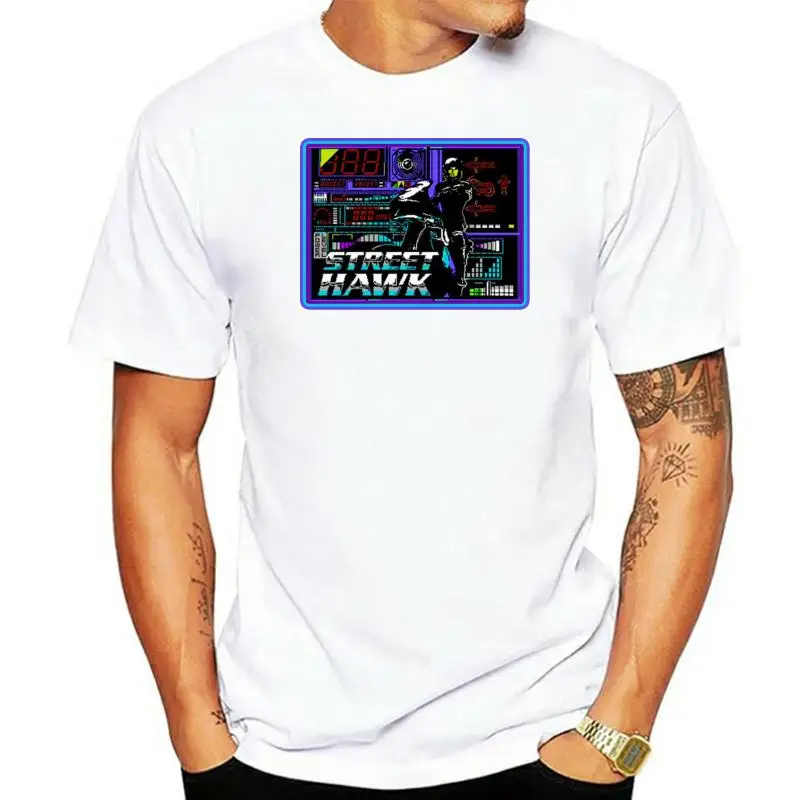 Titolo: 80 Tv Classic Street Hawk Commodore 64 Immagine T-Shirt Personalizzata Di Qualsiasi Dimensione Di Qualsiasi Colore