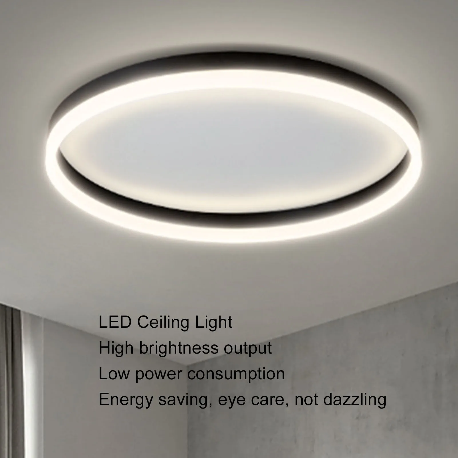 LED Ceiling Light Efficient Saving Eye Care Dimmable Easy Install Flush Mount Ceiling Light Fixture Minimalist for Living Room