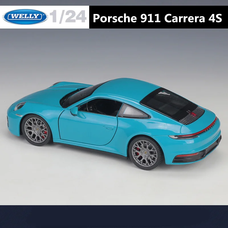 Welly 1:24 Porsche 911 Carrera 4S Coupe Alloy Sports Car Model Diecasts Metal Toy Vehicles Car Model Simulation Childrens Gifts images - 6