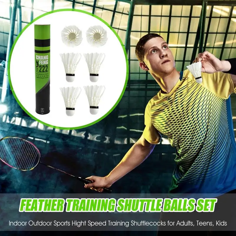 12PCS Badminton Shuttlecock duck Feather Badminton Shuttlecock Training Sports High Speed Ball