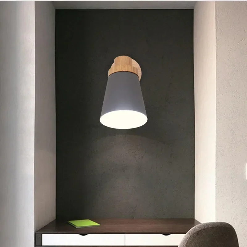 북유럽 포스트모던 마카롱 벽 램프, 가정용 실내 조명, 거실 침실 침대 옆 로비 독서 LED 벽 조명