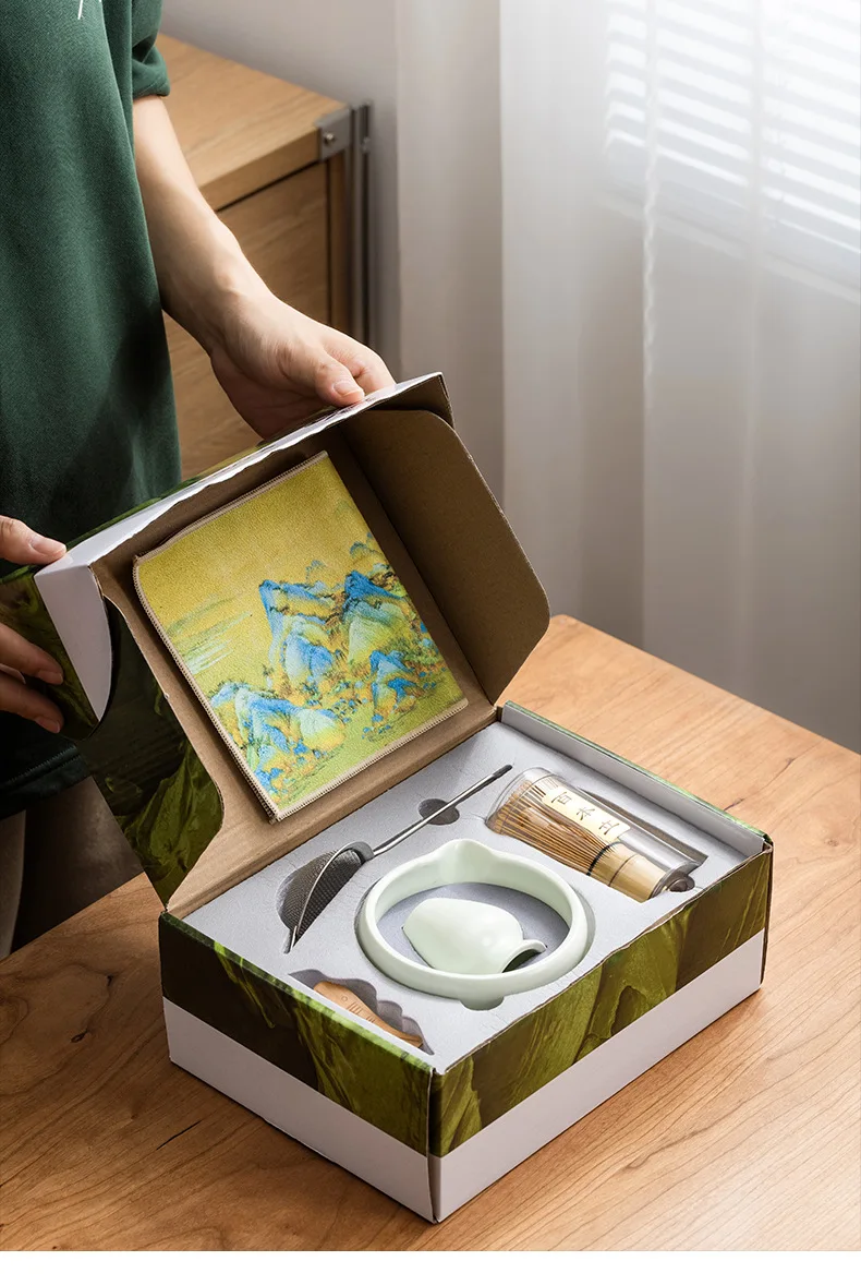 Matcha Tee Set Mit Besen, Keramikschale, Löffel Und Sieb_voghion.com