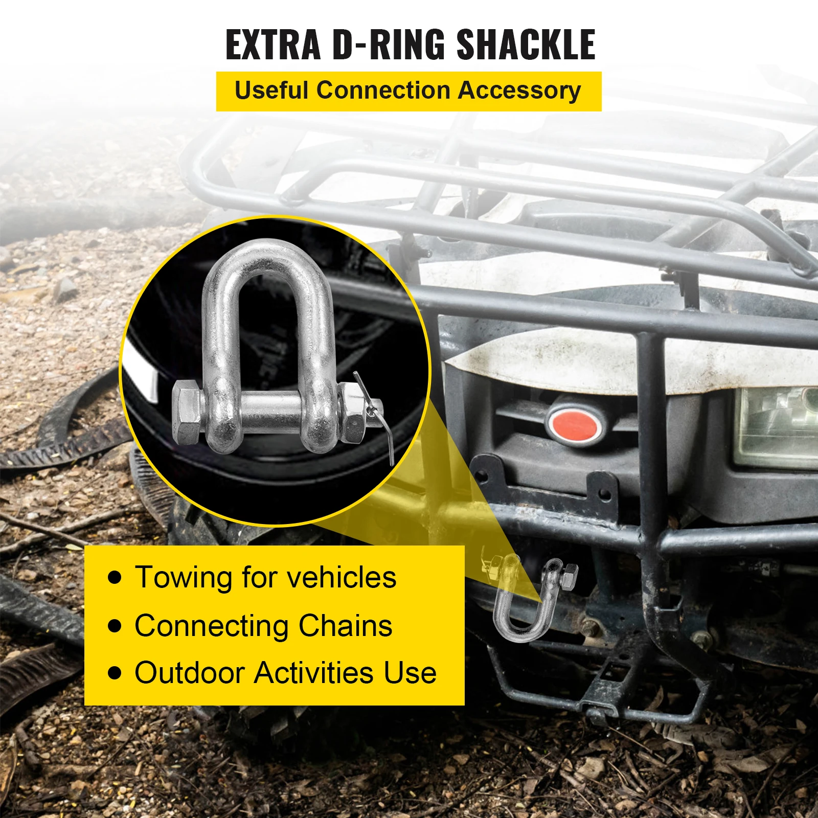 VEVOR J Hook Chain 5/16 in Bridle Adjustable Tow Chains w/ G80 Alloy Steel J-Hooks & T-Hooks 9260lb Break Strength for Trucks
