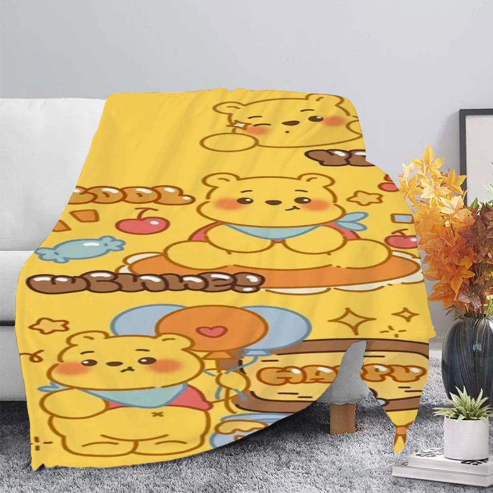 W-Winnie the Pooh Bedspread on the Bed Home and Decoration Fluffy Soft Blankets & Throws Cobija Throw Blanket for Sofa Halloween 3