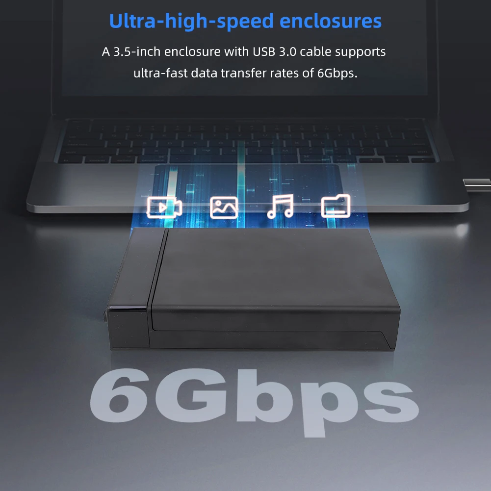 SSD HDD 케이스 플러그 앤 플레이 하드 디스크 드라이브 박스, 외장 하드 드라이브 도킹 스테이션, 3.5 인치 SATA 1/2/3 외장 HDD SSD