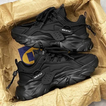 2026 Men's Casual Sneakers Summer Autumn Fashion Outdoor Luxury Lace Up Round Toe Breathable Non Slip height Increasing Shoes 1
