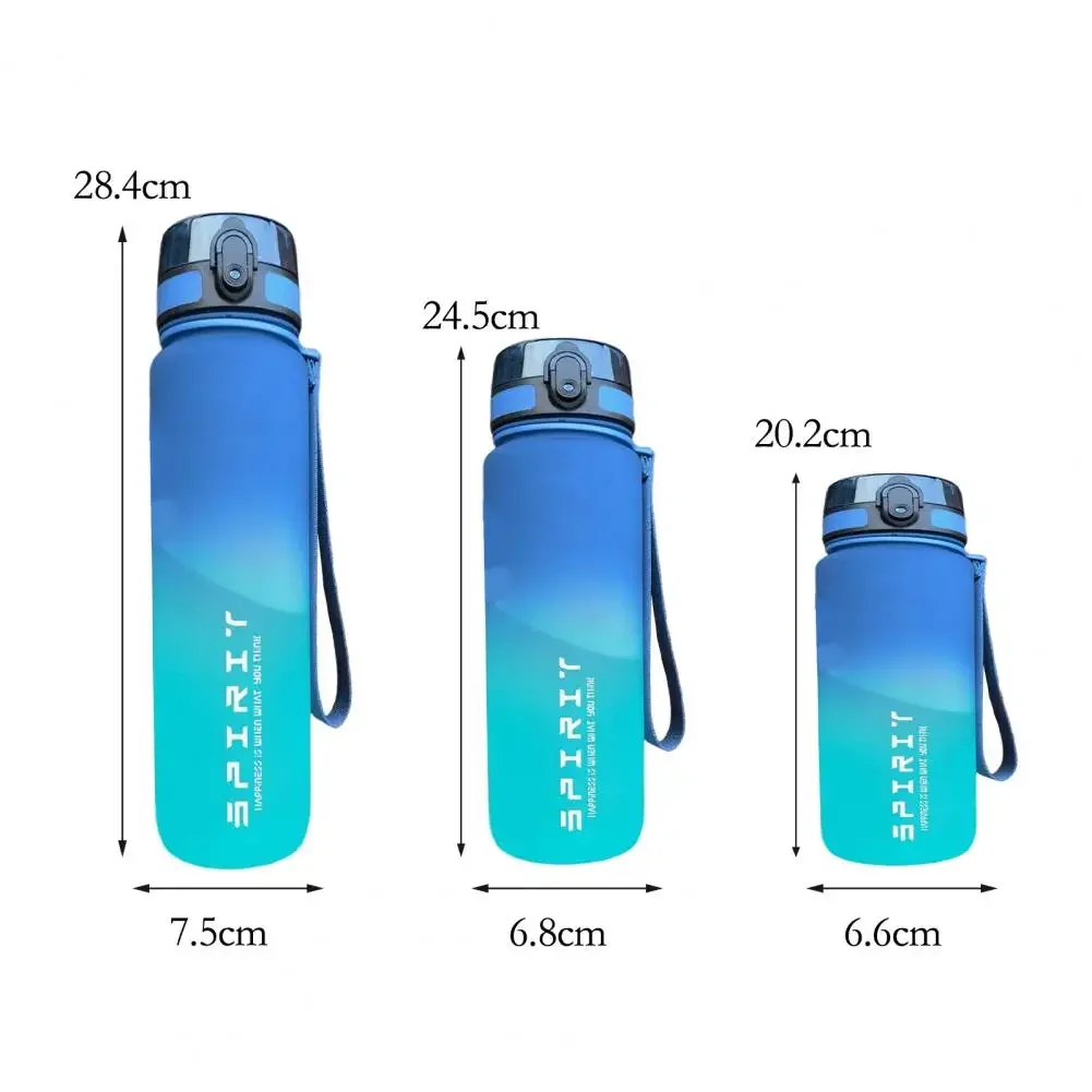 Gradient Color Water Bottle 500/650/1000ML - Large Capacity Sports Drinking Bottle for Gym, School & Outdoor Fitness Use