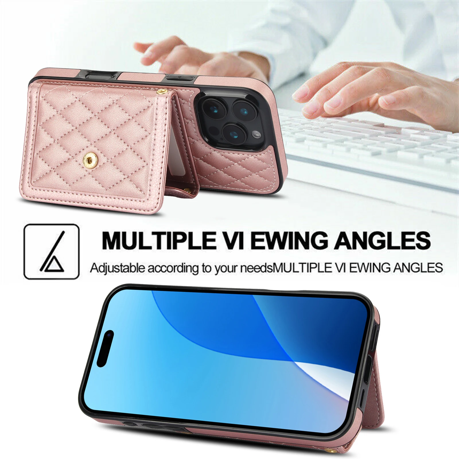 RFID Blocking PU Leather Crossbody Wallet Case and Card Holder