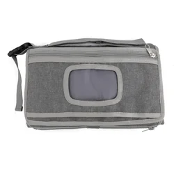 Compact Waterproof Diaper Changing Station with Storage Pockets - Ideal Travel Baby Gift (Gray)