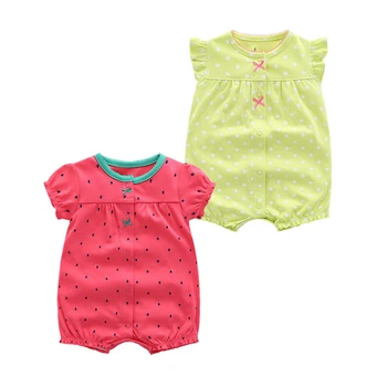 2Pcs/lot Brand Summer Baby Girl Clothes Cotton Jumpsuit Baby Clothing Short sleeve  Infant Boys Clothes 0-24M Baby Rompers 2
