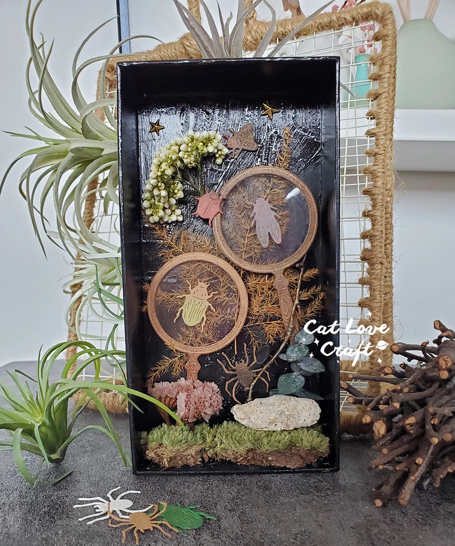 Catlove 곤충 돋보기 금속 절단 다이 스크랩북 스텐실 다이 컷 카드 만들기 공예 엠보싱 새로운 다이 2022